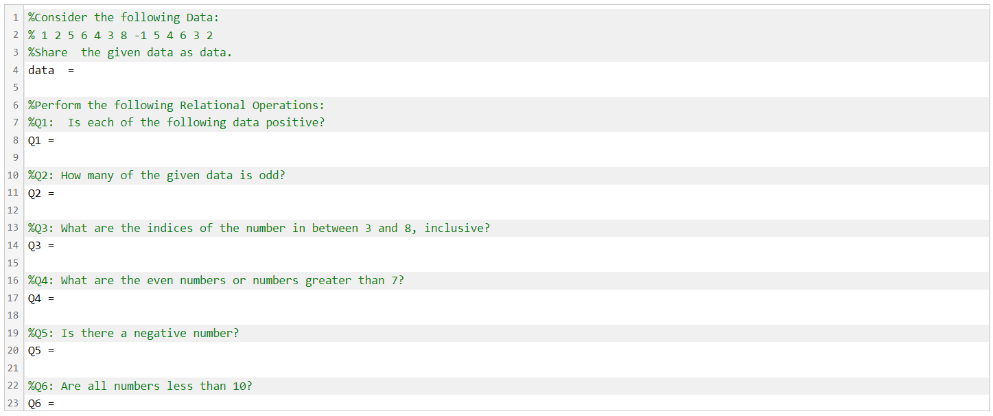 Solved \%Q3: What are the indices of the number in between 3 | Chegg.com