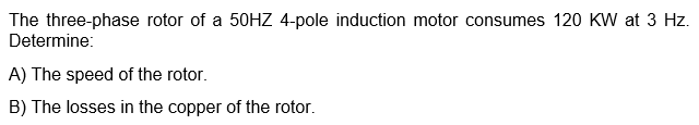 Solved The three-phase rotor of a 50HZ 4-pole induction | Chegg.com