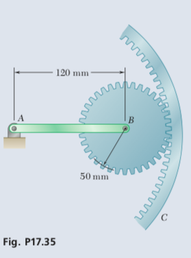 Solved 17.35 The 1.5-kg Uniform Slender Bar AB Is Connected | Chegg.com