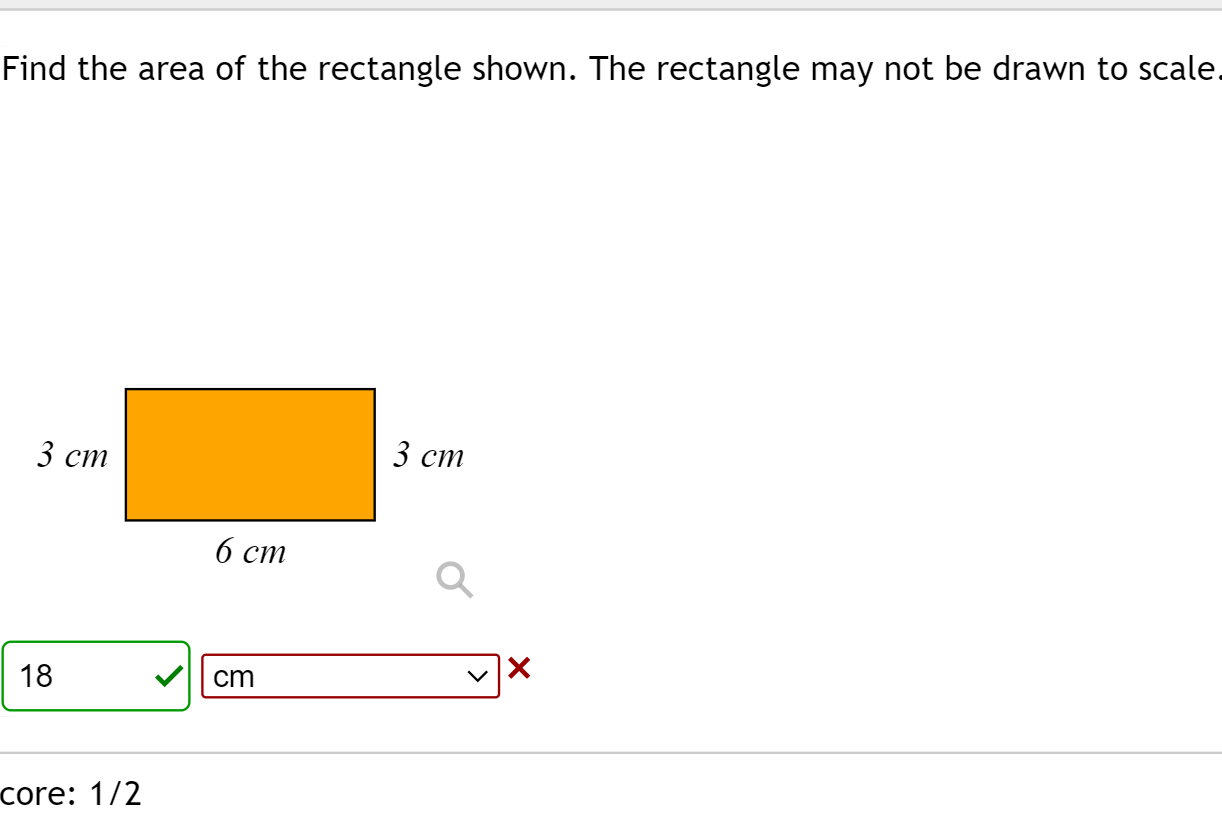 Solved Find the area of the rectangle shown. The rectangle | Chegg.com