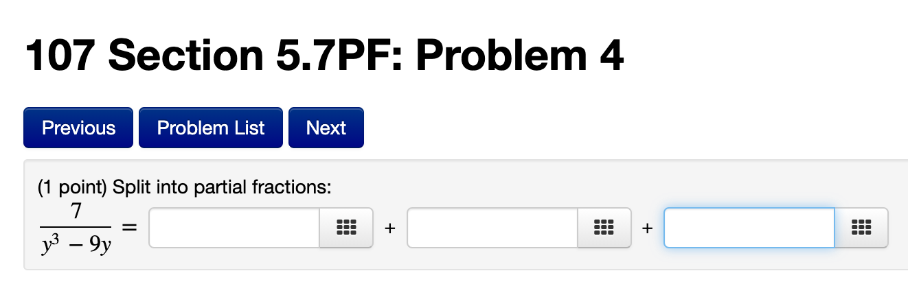 Solved 107 Section 5.7PF: Problem 4 Previous Problem List | Chegg.com