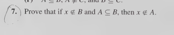 Solved Prove That If X∈/B And A⊆B, Then X∈/A. | Chegg.com