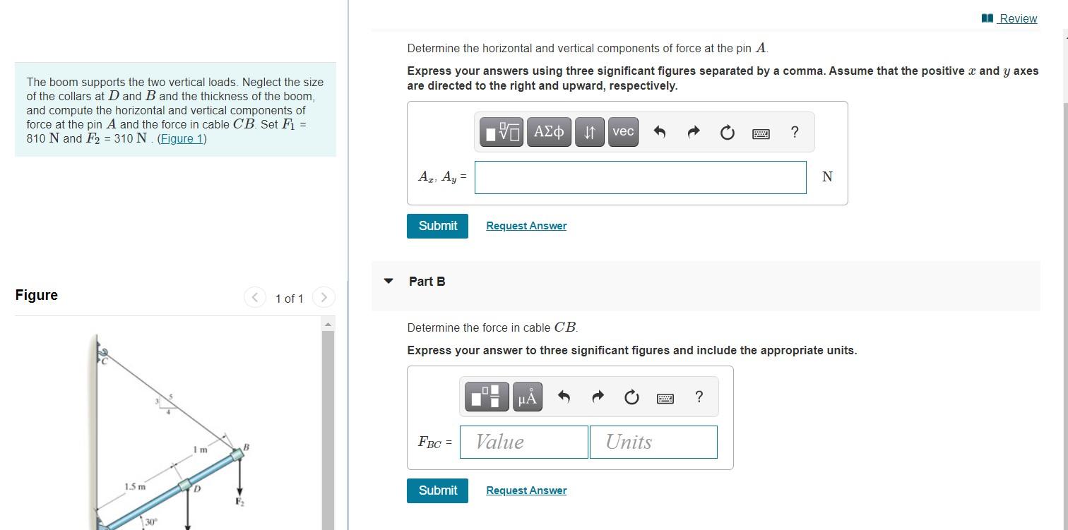 Solved II Review Determine The Horizontal And Vertical | Chegg.com