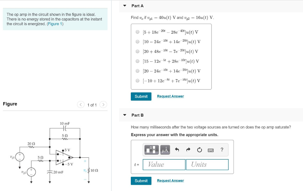 Solved Part A The Op Amp In The Circuit Shown In The Figure | Chegg.com