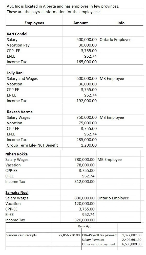 Solved Report T4 summary for this company, with | Chegg.com