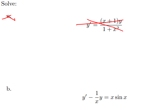 \( y^{\prime}-\frac{1}{x} y=x \sin x \)