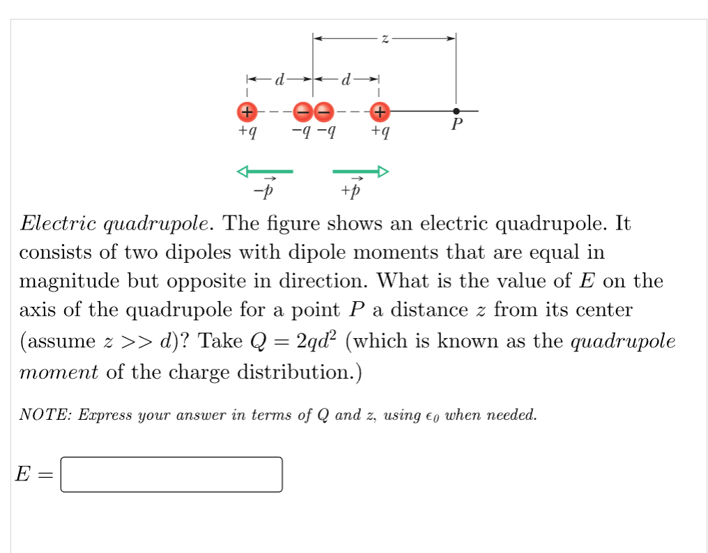 Solved Electric Quadrupole The Figure Shows An Electric 1082