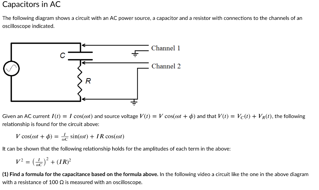 Solved Capacitors in AC The following diagram shows a | Chegg.com