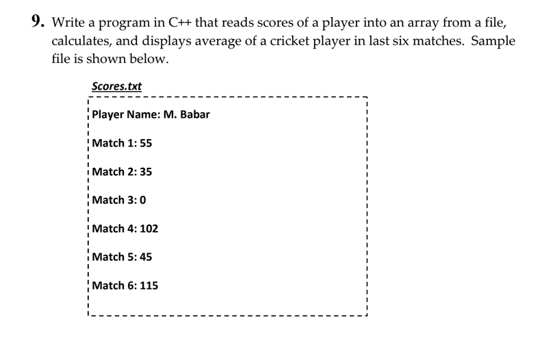 Solved 9. Write a program in C++ that reads scores of a | Chegg.com
