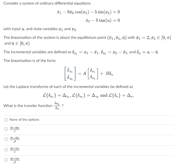 Solved Consider a system of ordinary differential equations | Chegg.com