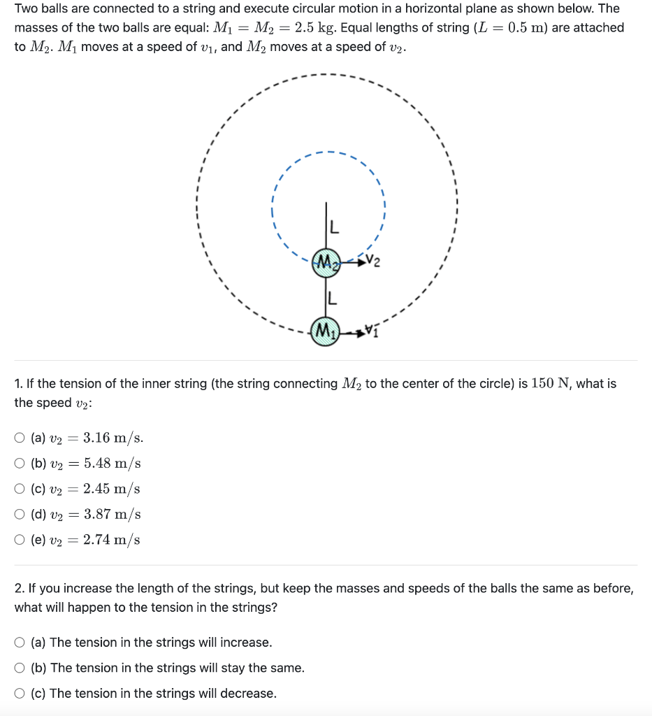 Solved A Ball Of Mass M 0 5 Kg Is Suspended From A Stri Chegg Com