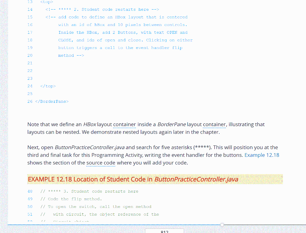 Solved 12.7 Programming Activity 1: Working with Buttons 810 | Chegg.com