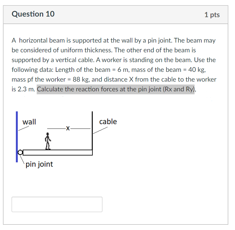 Solved I mainly want to know the reaction forces of Rx and | Chegg.com