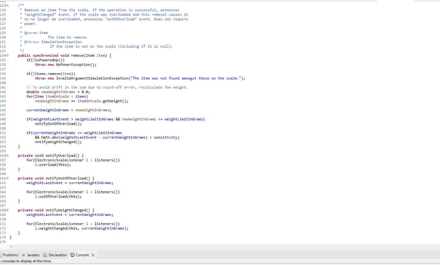 Please use junit4 to test the below class and its