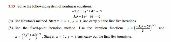 Solved 3.13 Solve The Following System Of Nonlinear | Chegg.com