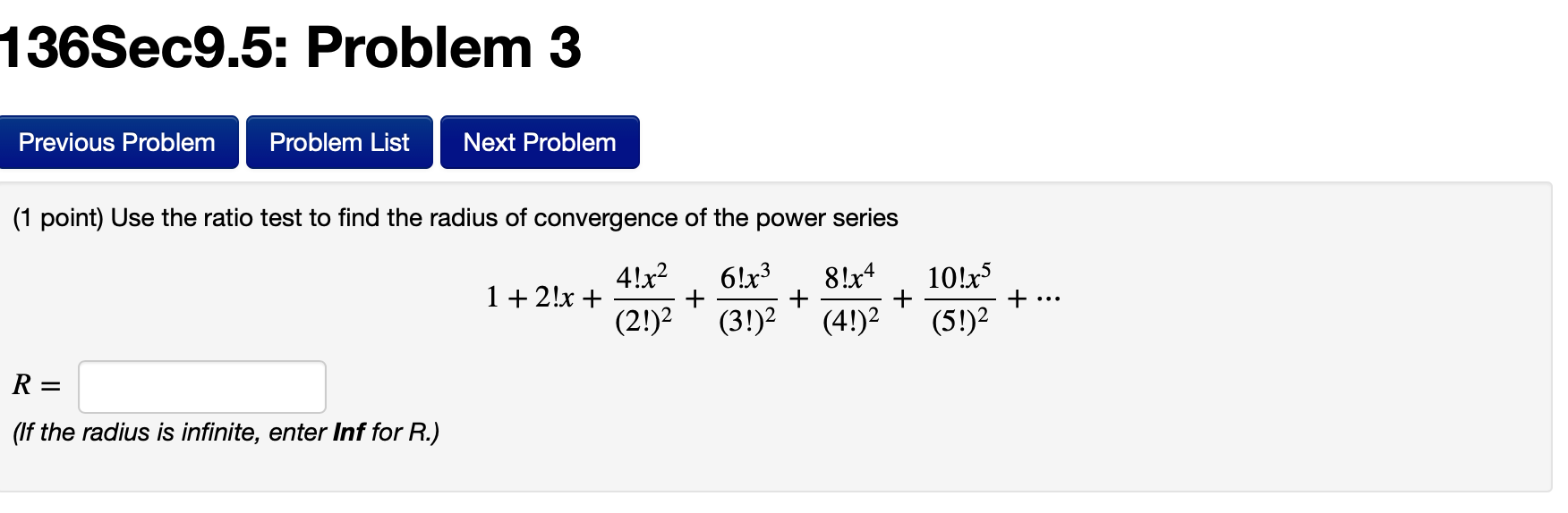 Solved 136Sec9.5: Problem 3 Previous Problem Problem List | Chegg.com