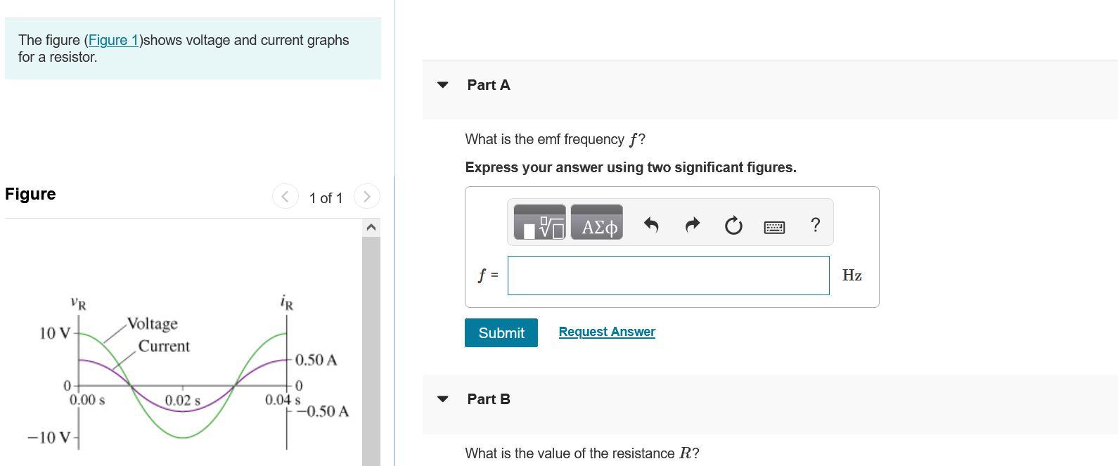 Solved The figure (Figure 1)shows voltage and current graphs | Chegg.com