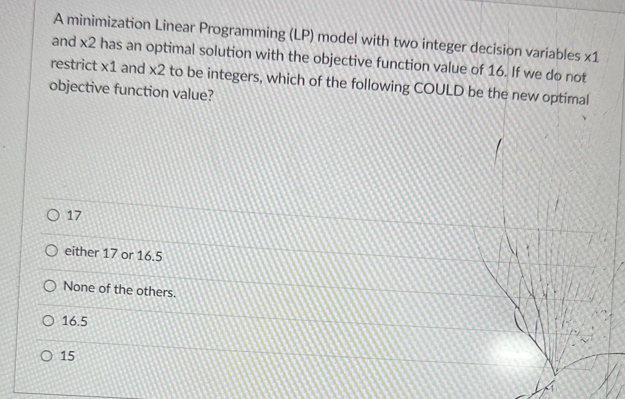 Solved a minimization linear programming lp model with two chegg