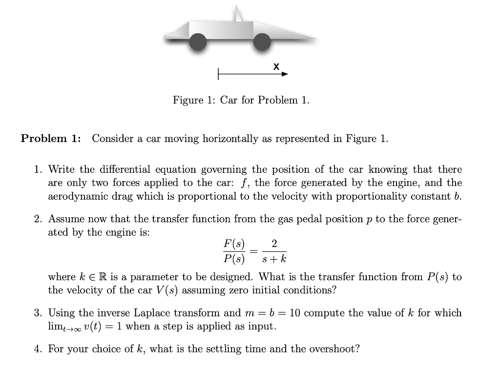 Solved Figure 1: Car For Problem 1. Problem 1: Consider A | Chegg.com