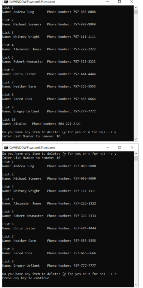 Solved JAVA Write a program that will add and remove the | Chegg.com