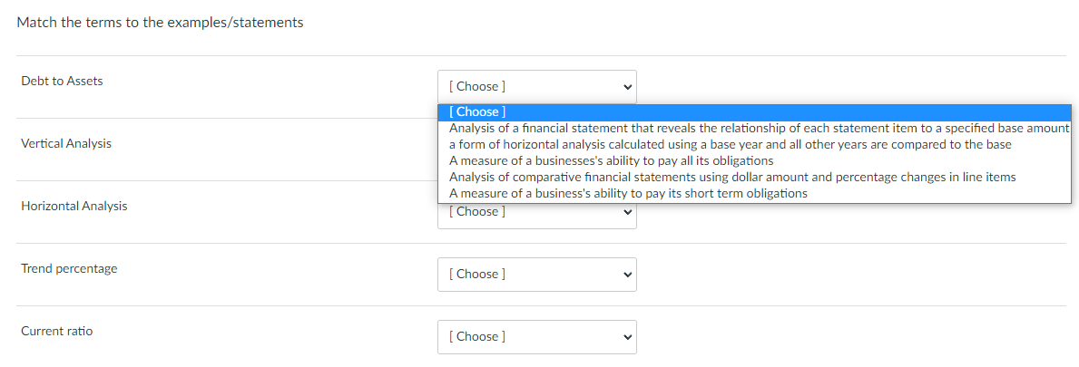 Solved Each question has the choose and the options are in | Chegg.com