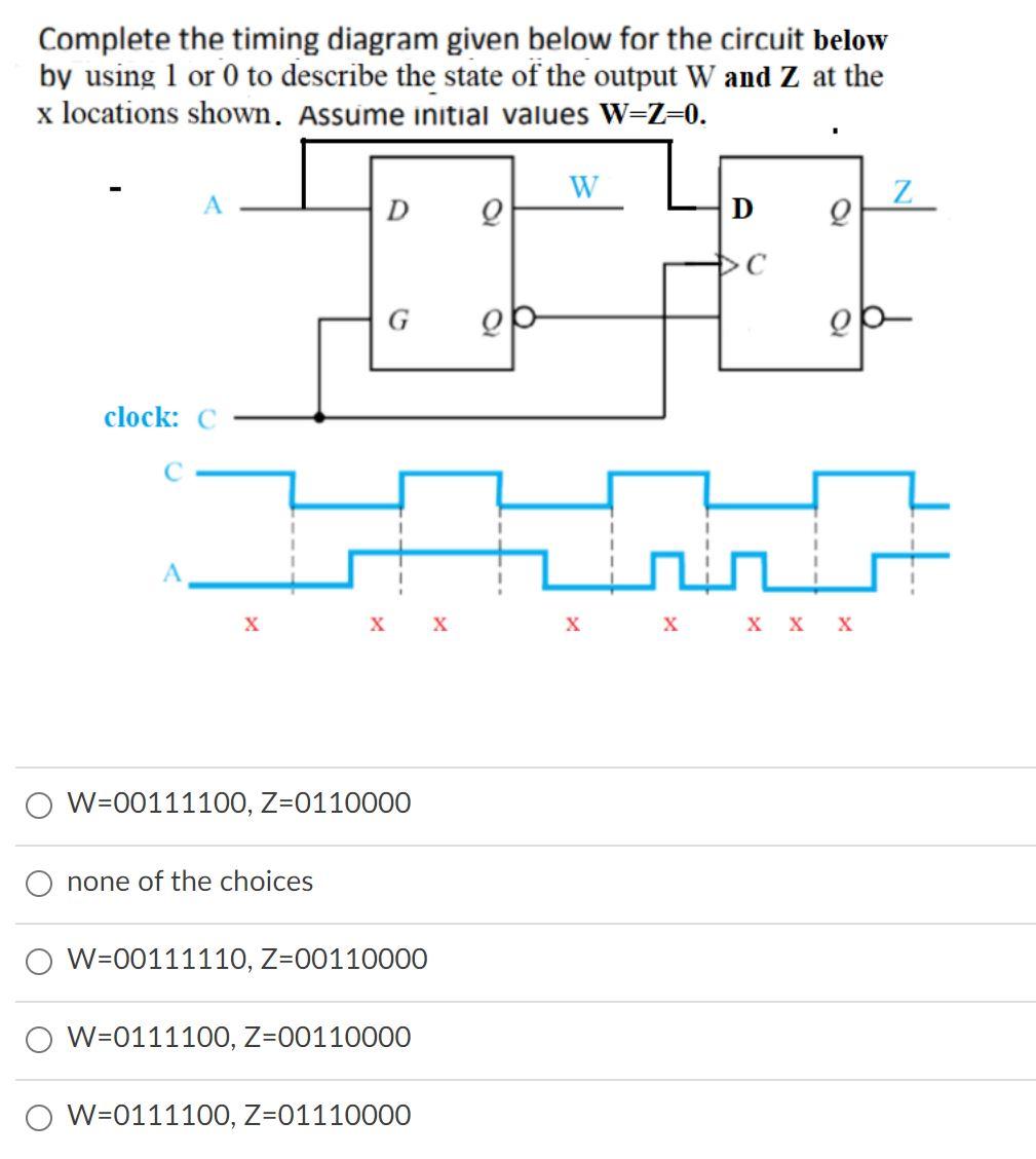 Solved Complete The Timing Diagram Given Below For The | Chegg.com