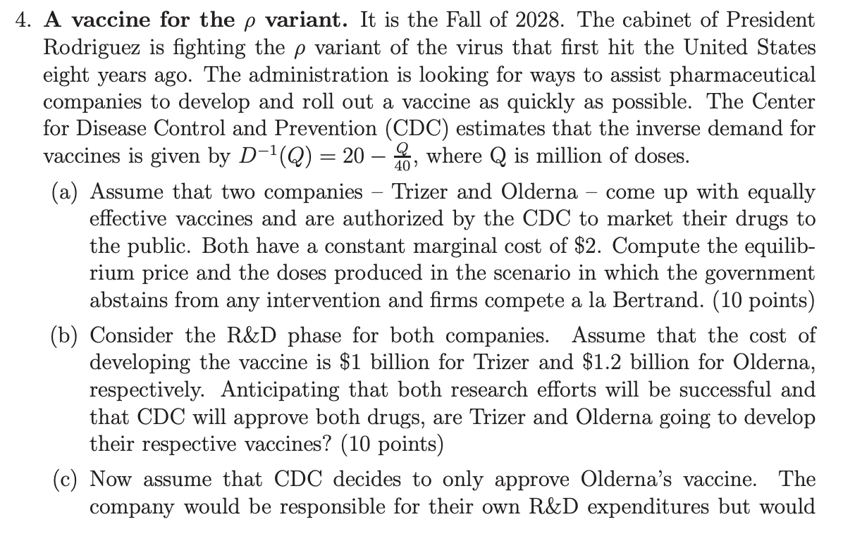 40 --- 4. A vaccine for the p variant. It is the Fall | Chegg.com