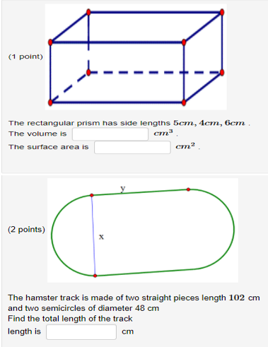 Solved (1 point) - The rectangular prism has side lengths | Chegg.com