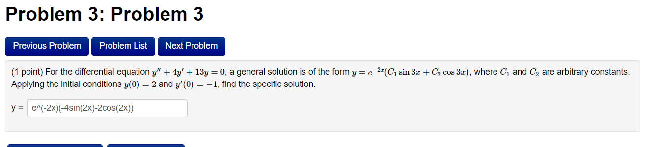 Solved Problem 3: Problem 3 Previous Problem Problem List | Chegg.com
