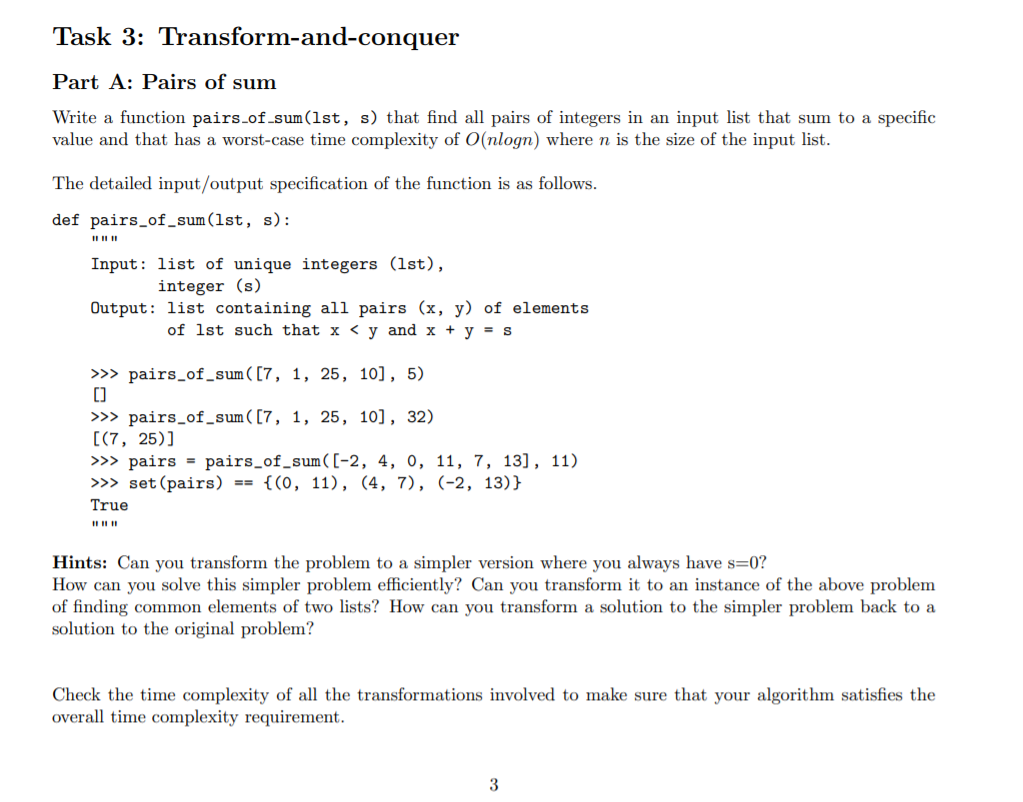 Solved Code must be written in Python, satisfies the time | Chegg.com