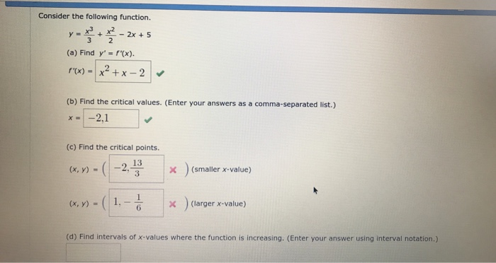 Solved Consider the following function (a) Find y' r(x). | Chegg.com