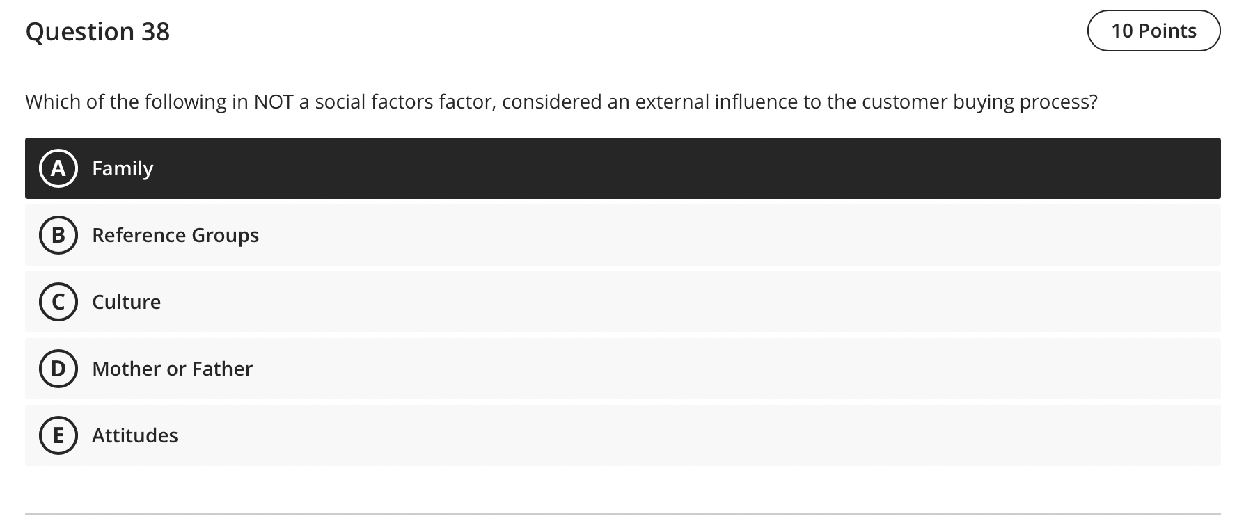 Solved Which Of The Following In NOT A Social Factors | Chegg.com