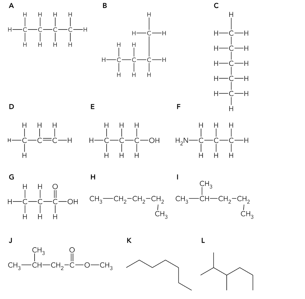 Solved Write the chemical formula of each compound A-L. Draw | Chegg.com