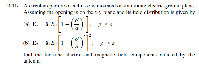Solved A circular aperture of radius a is mounted on an | Chegg.com