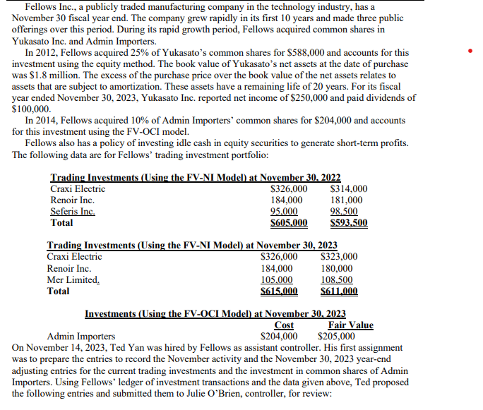 Solved Fellows Inc., a publicly traded manufacturing company