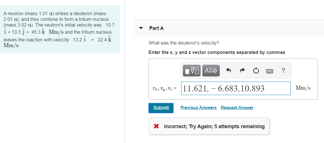 A Neutron Mass 1 01 U Strikes A Deuteron Mass 2 01 Chegg Com