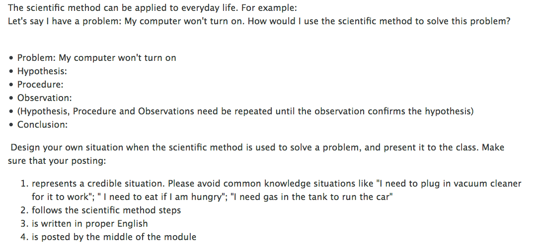 Solved The Scientific Method Can Be Applied To Everyday Chegg