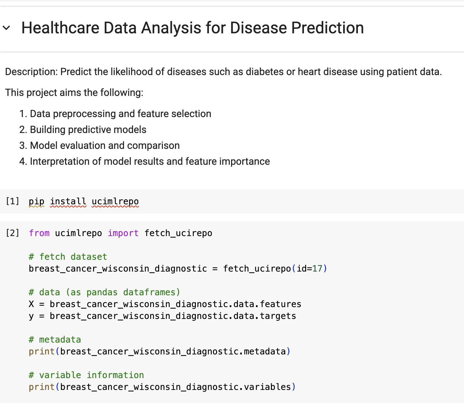 Solved Healthcare Data Analysis for Disease | Chegg.com