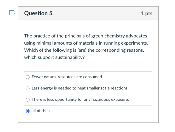 Solved Question 5 1 pts The practice of the principals of | Chegg.com
