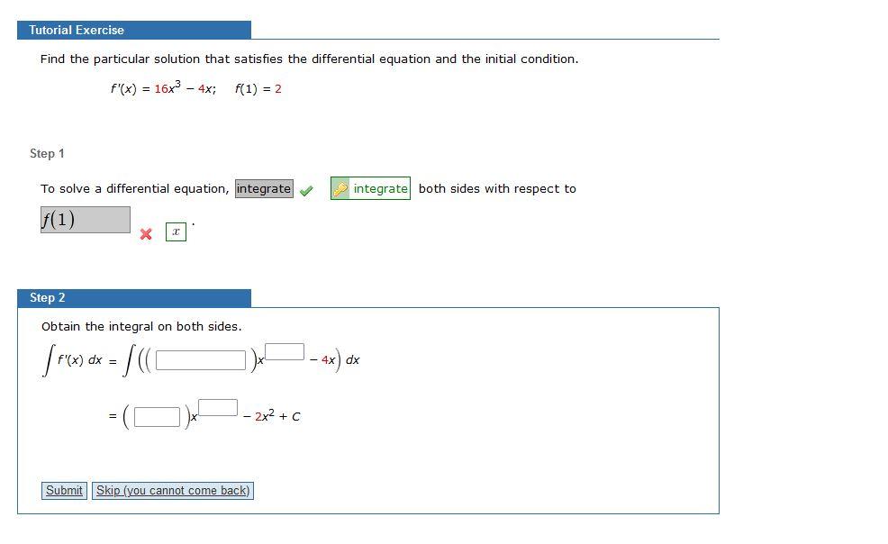 Solved Tutorial Exercise Find The Particular Solution That | Chegg.com