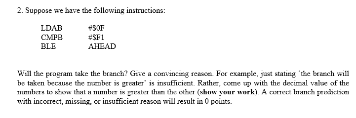 Solved 2. Suppose We Have The Following Instructions: LDAB | Chegg.com