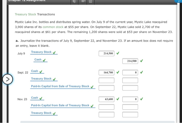 solved-treasury-stock-transactions-mystic-lake-inc-bottles-chegg