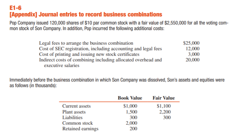 Solved E1-6 [Appendix] Journal entries to record business | Chegg.com