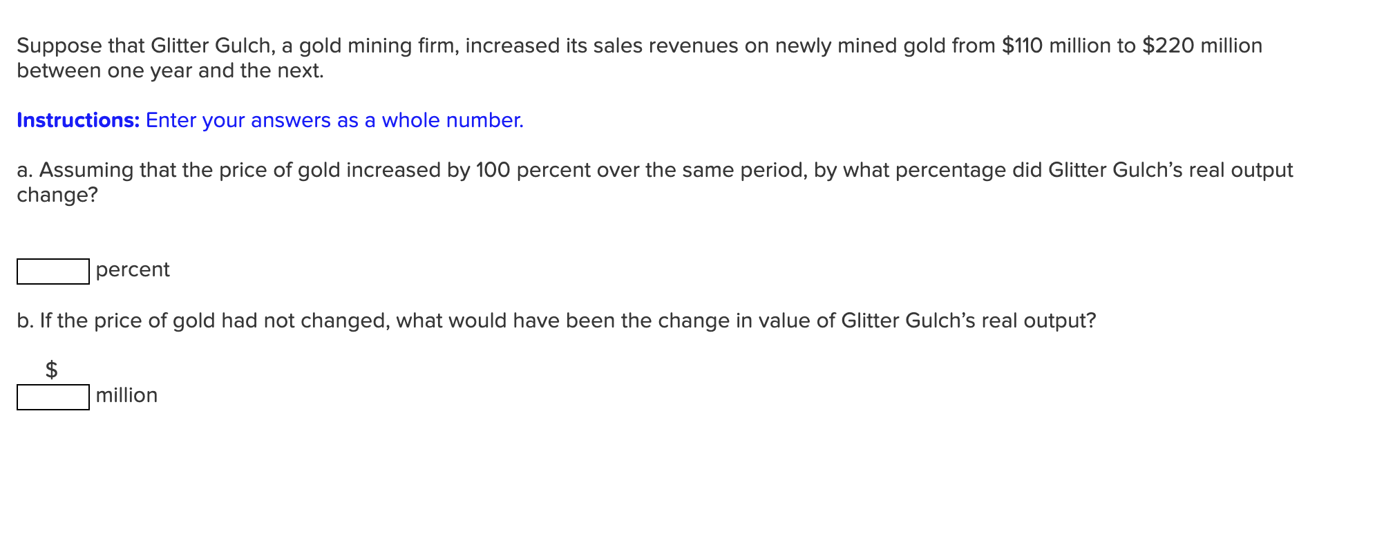 Solved Suppose that Glitter Gulch, a gold mining firm,