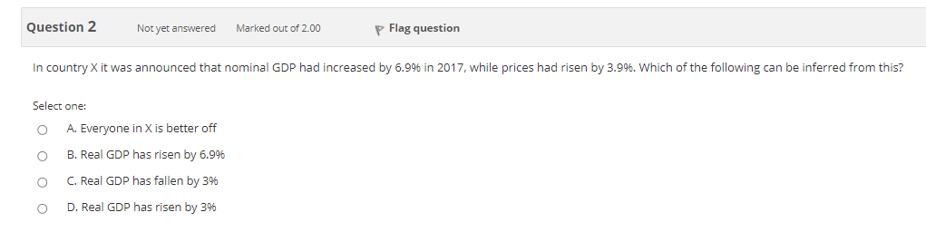 Solved Question 2 Not yet answered Marked out of 2.00 P Flag | Chegg.com