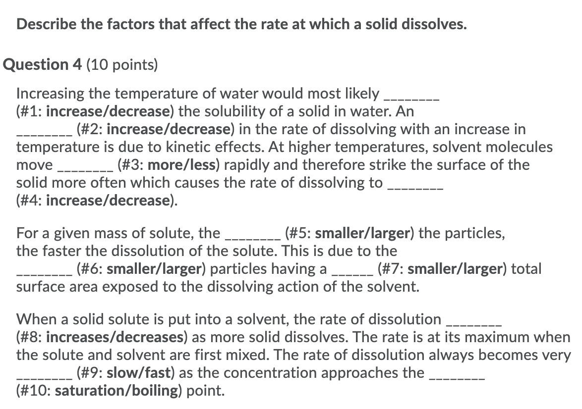 Solved Describe the factors that affect the rate at which a | Chegg.com