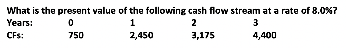 Solved What Is The Present Value Of The Following Cash Flow 9373