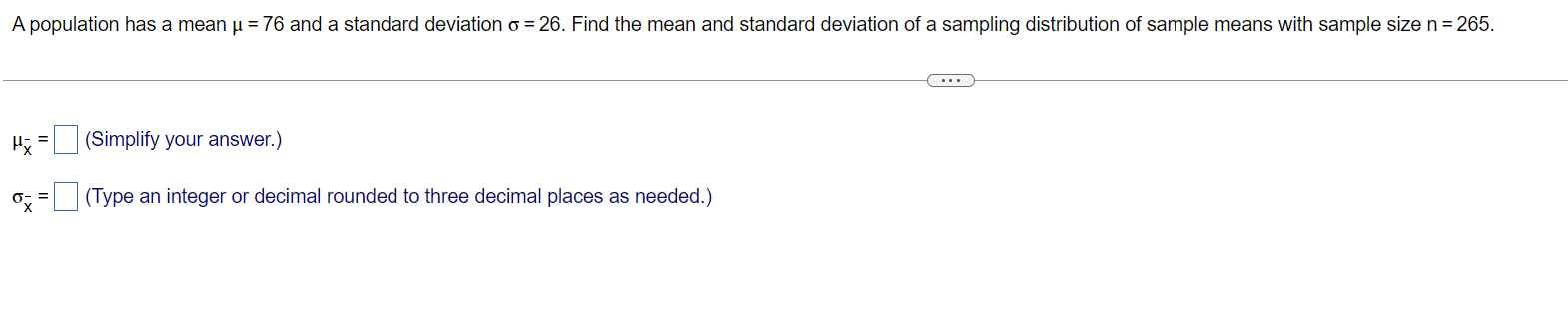 Solved A population has a mean μ=76 and a standard deviation | Chegg.com