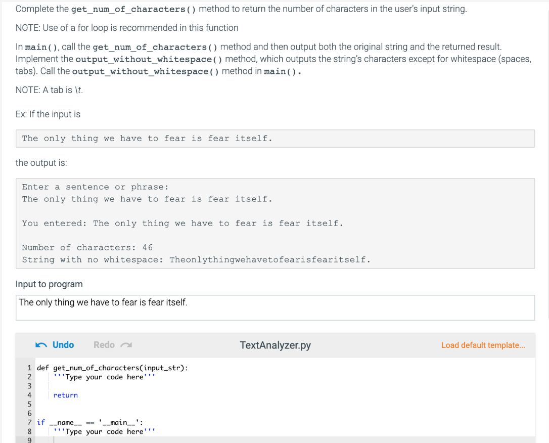 Solved Complete the get_num_of_characters() method to return | Chegg.com