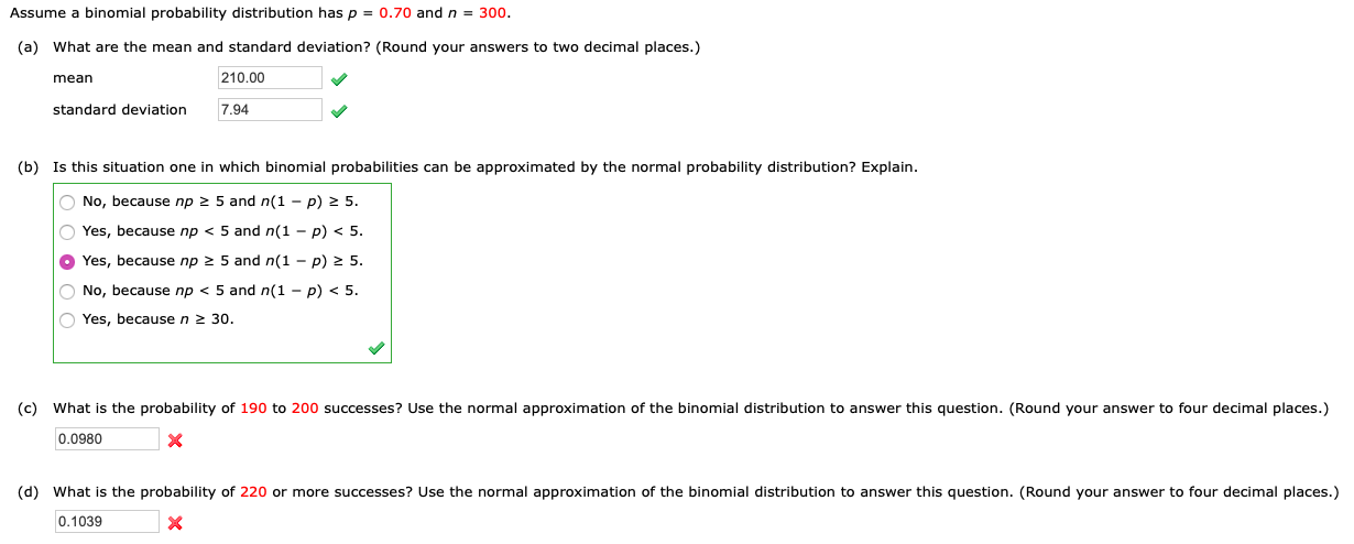 Solved Assume A Binomial Probability Distribution Has P Chegg Com